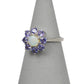 Pre-Owned 9ct White Gold Opal & Tanzanite Cluster Ring