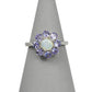 Pre-Owned 9ct White Gold Opal & Tanzanite Cluster Ring