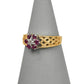 Pre-Owned 9ct Gold Ruby & Diamond Flower Ring