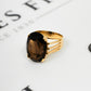 Pre-Owned 9ct Gold Large Oval Smokey Quartz Ring - Size M