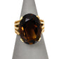 Pre-Owned 9ct Gold Large Oval Smokey Quartz Ring - Size M