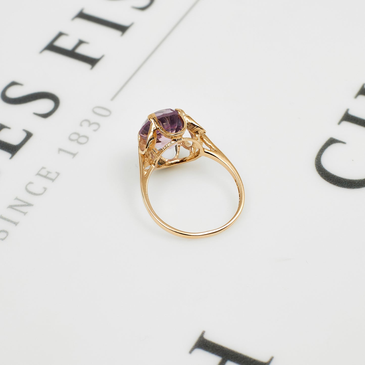 Pre-Owned 9ct Gold Large Amethyst Dress Ring