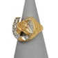 Pre-Owned 9ct Gold CZ Horse Head & Horseshoe Ring