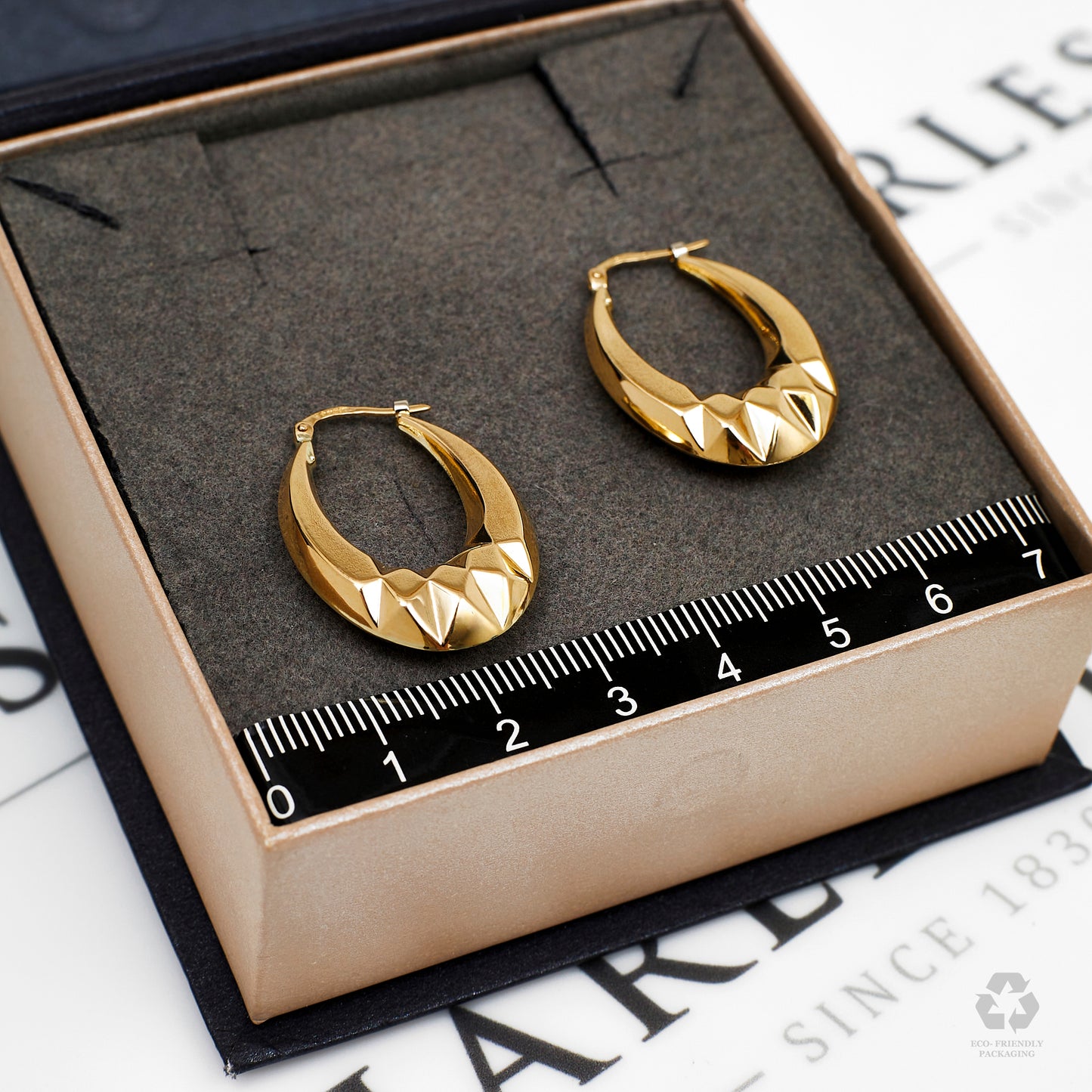 Pre-Owned 9ct Gold Horseshoe Shaped Creole Earrings