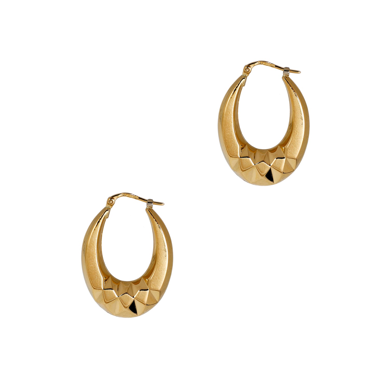 Pre-Owned 9ct Gold Horseshoe Shaped Creole Earrings 