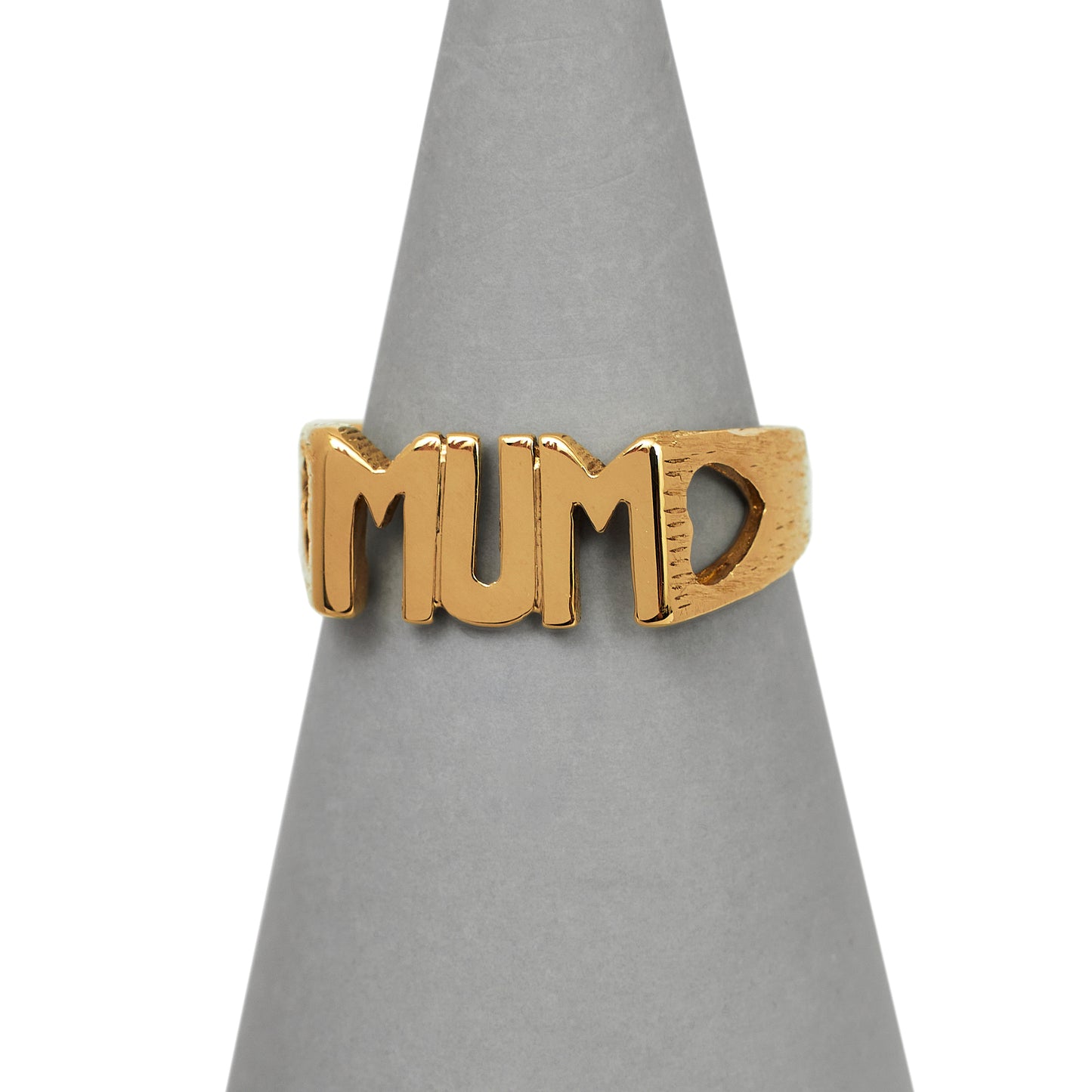 Pre-Owned 9ct Gold Textured MUM Ring