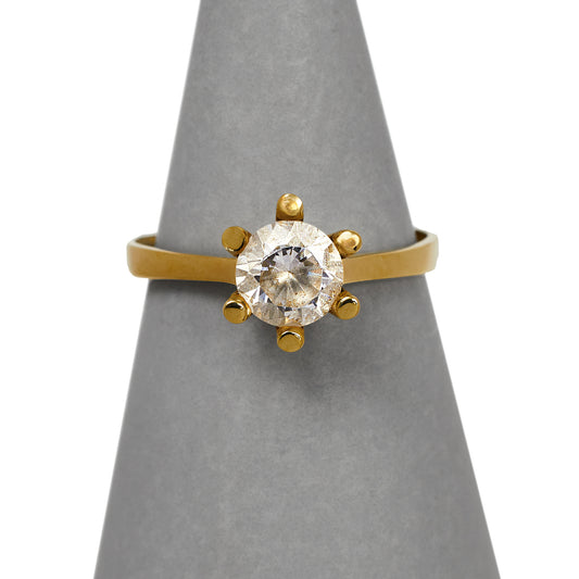 Pre-Owned 14ct Gold CZ Solitaire Ring