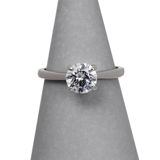 Pre-Owned 9ct White Gold Cubic Zirconia Solitaire Ring