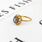 Pre-Owned 9ct Gold Blue Topaz & Pearl Cluster Ring