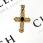 Pre-Owned 9ct Gold Filigree Bloodstone Cross Pendant