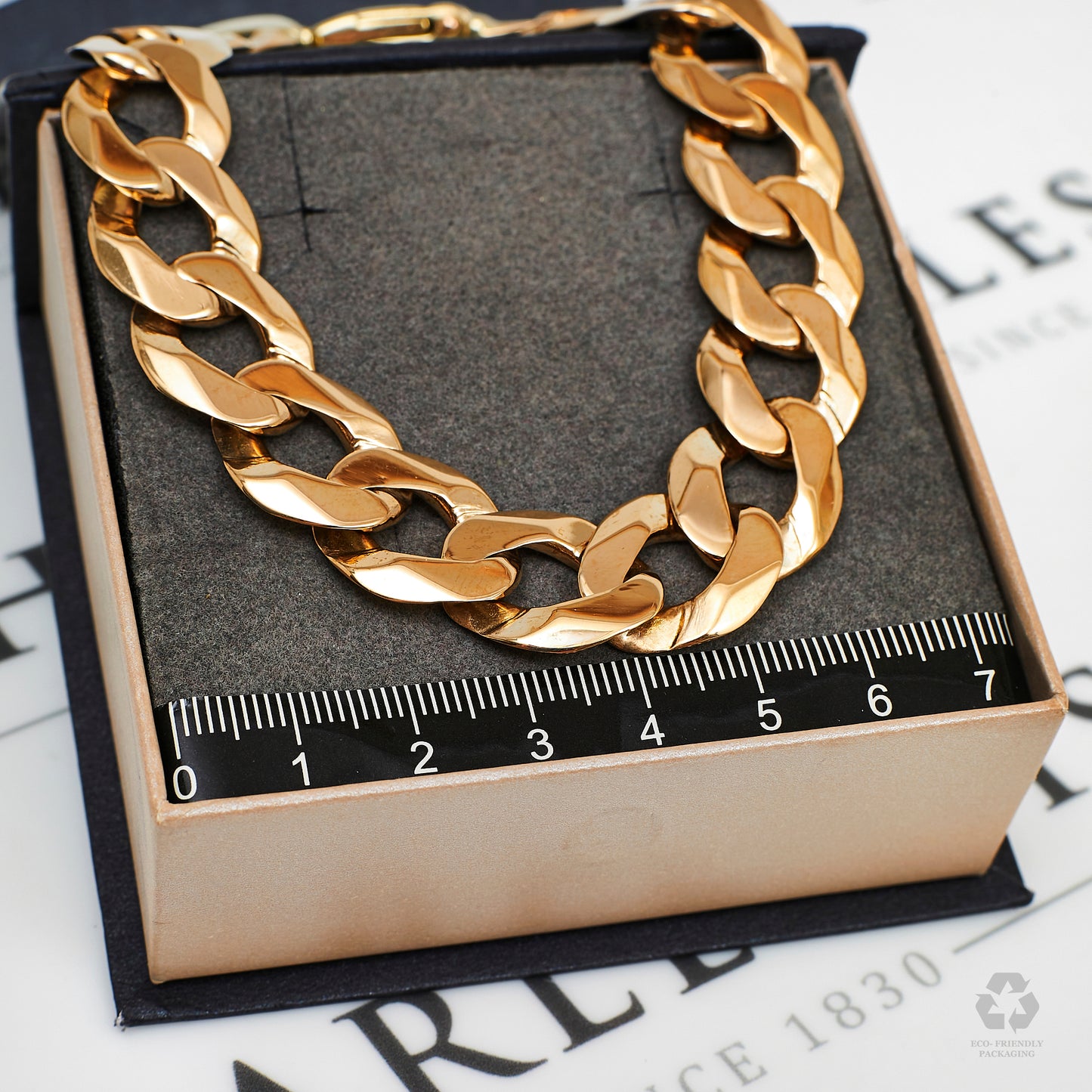 Pre-Owned 9ct Gold Curb Chain Bracelet 10 Inch