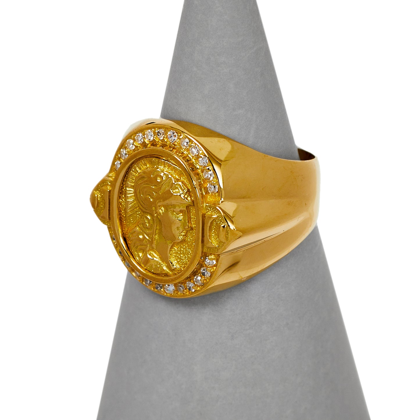 Pre-Owned 18ct Gold CZ Centurion Signet Ring