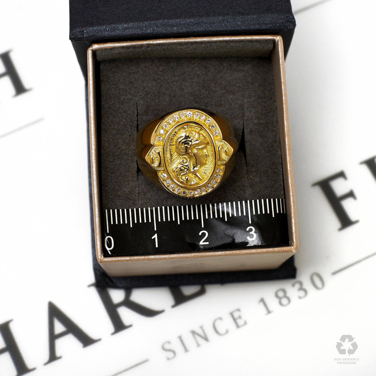 Pre-Owned 18ct Gold CZ Centurion Signet Ring