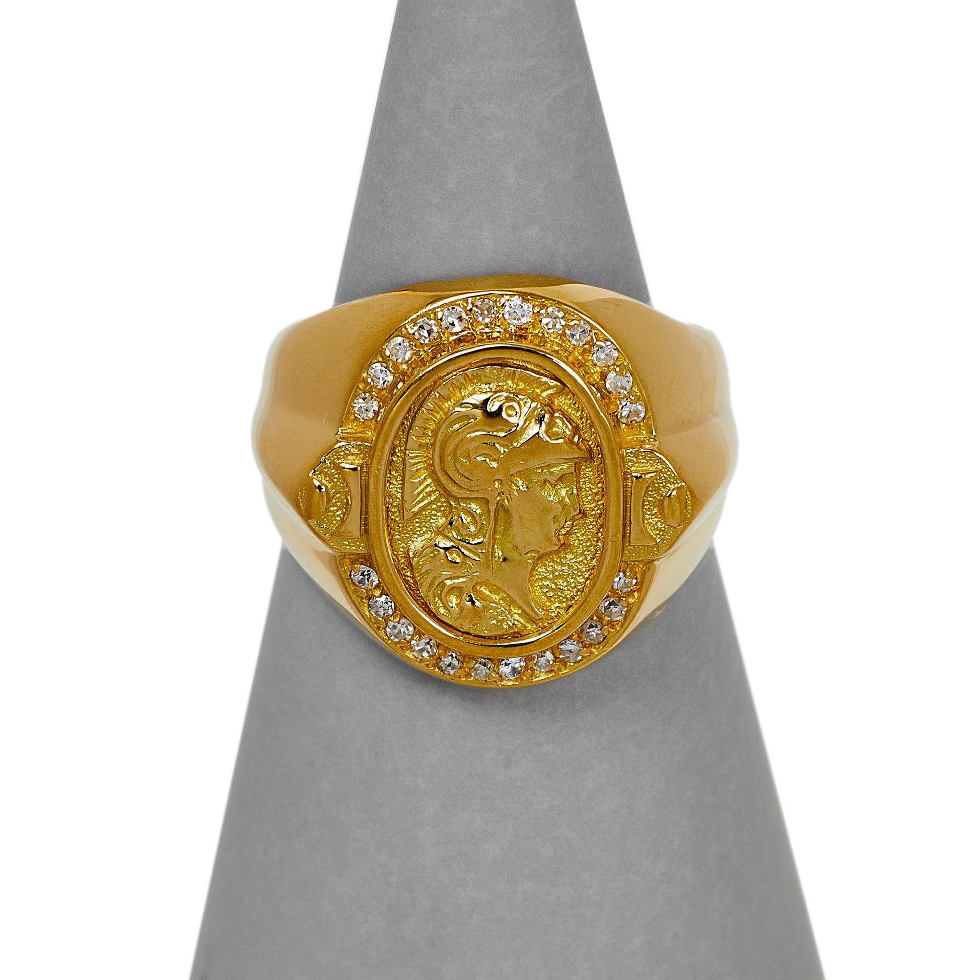 Pre-Owned 18ct Gold CZ Centurion Signet Ring