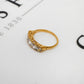 Pre-Owned 9ct Gold 5 CZ Dress Ring