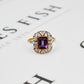 Pre-Owned 9ct Gold Amethyst & Diamond Cluster Ring