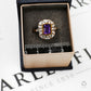 Pre-Owned 9ct Gold Amethyst & Diamond Cluster Ring