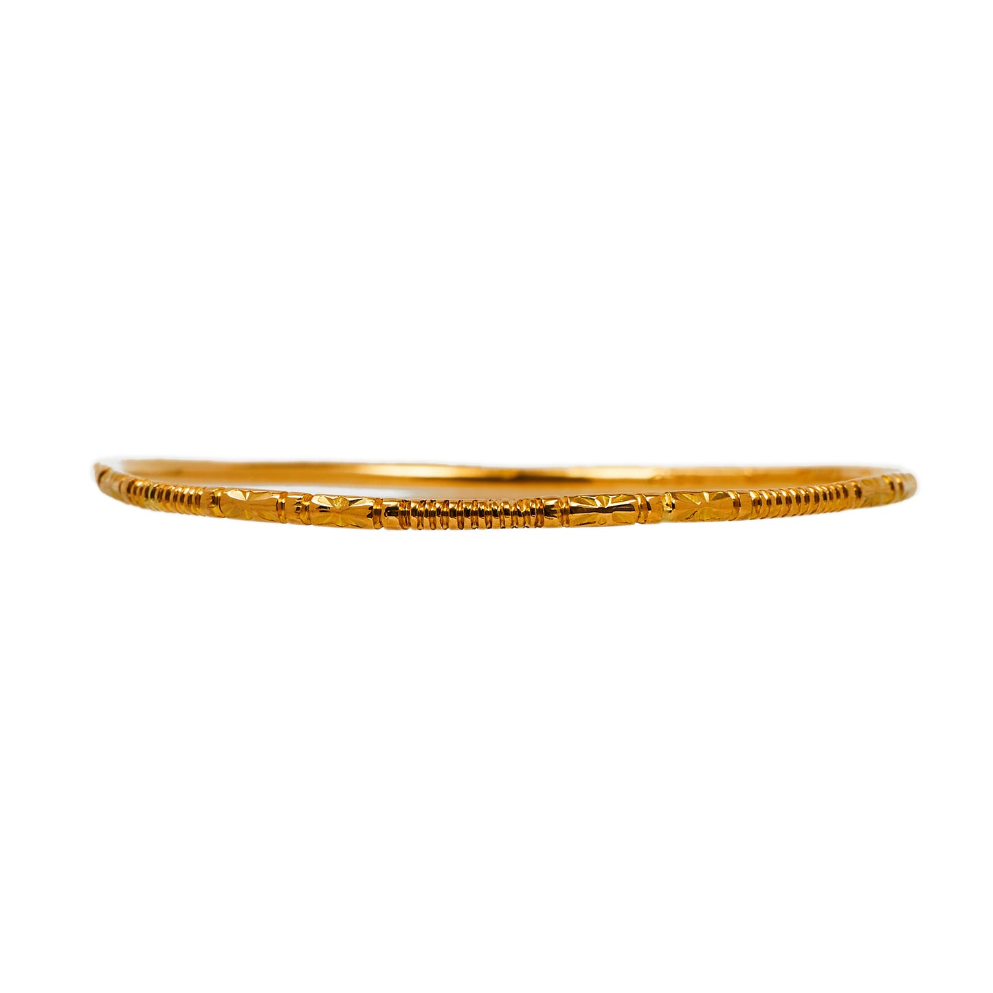 Pre-Owned 22ct Gold Star & Ribbed Design Bangle