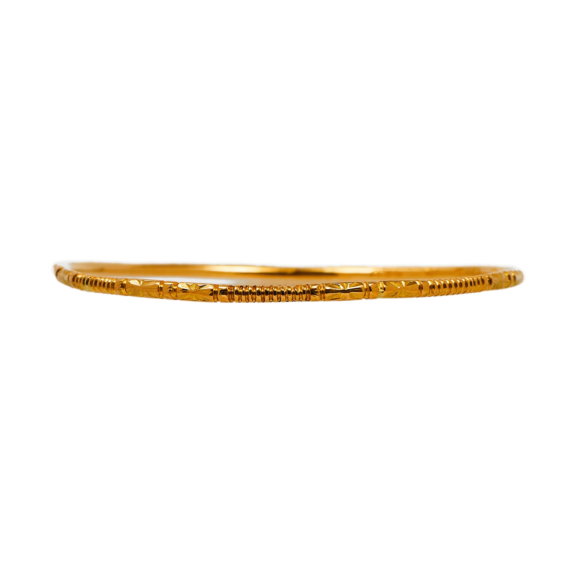 Pre-Owned 22ct Gold Star & Ribbed Design Bangle