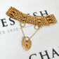 Pre-Owned 9ct Gold Brick Design Gate Bracelet