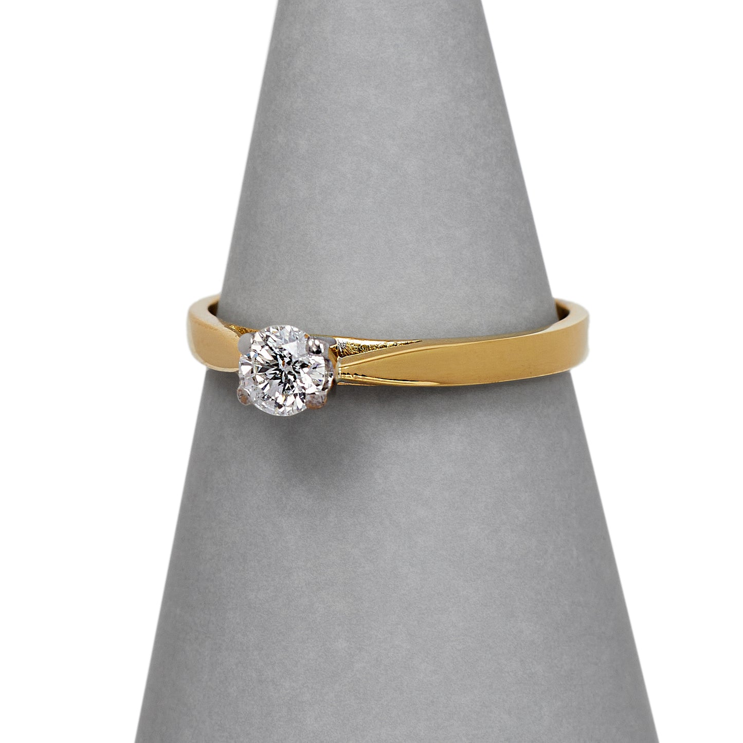 Pre-Owned 18ct Gold Solitaire Diamond Ring Size L