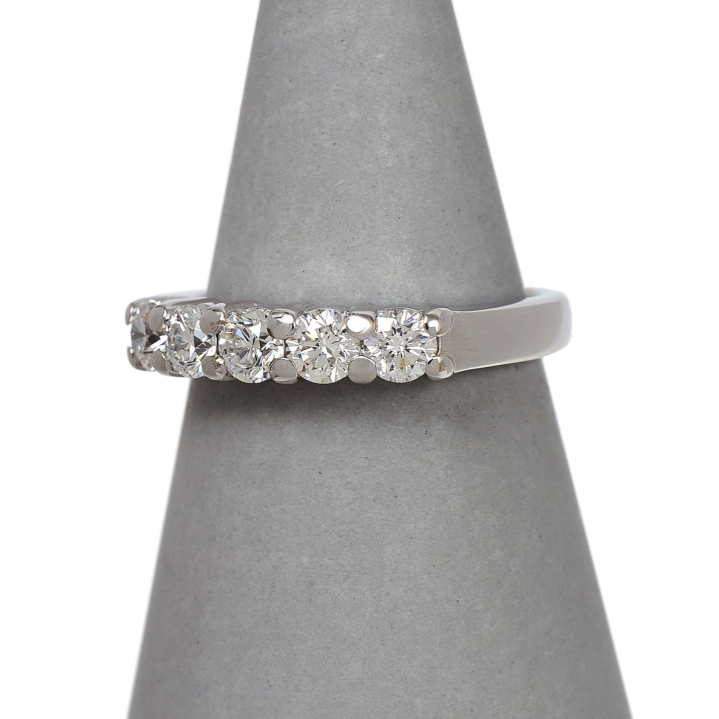 Pre-Owned 14ct White Gold & 5 Diamond Dress Ring Size N