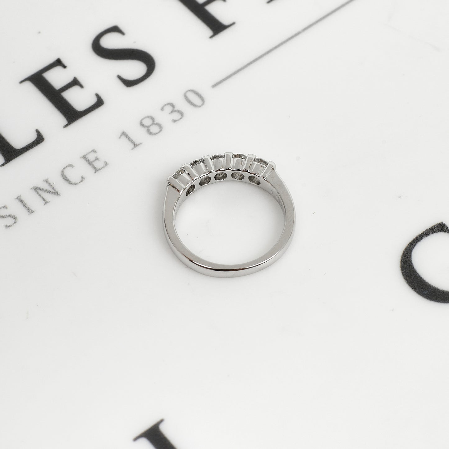 Pre-Owned 14ct White Gold & 5 Diamond Dress Ring Size N
