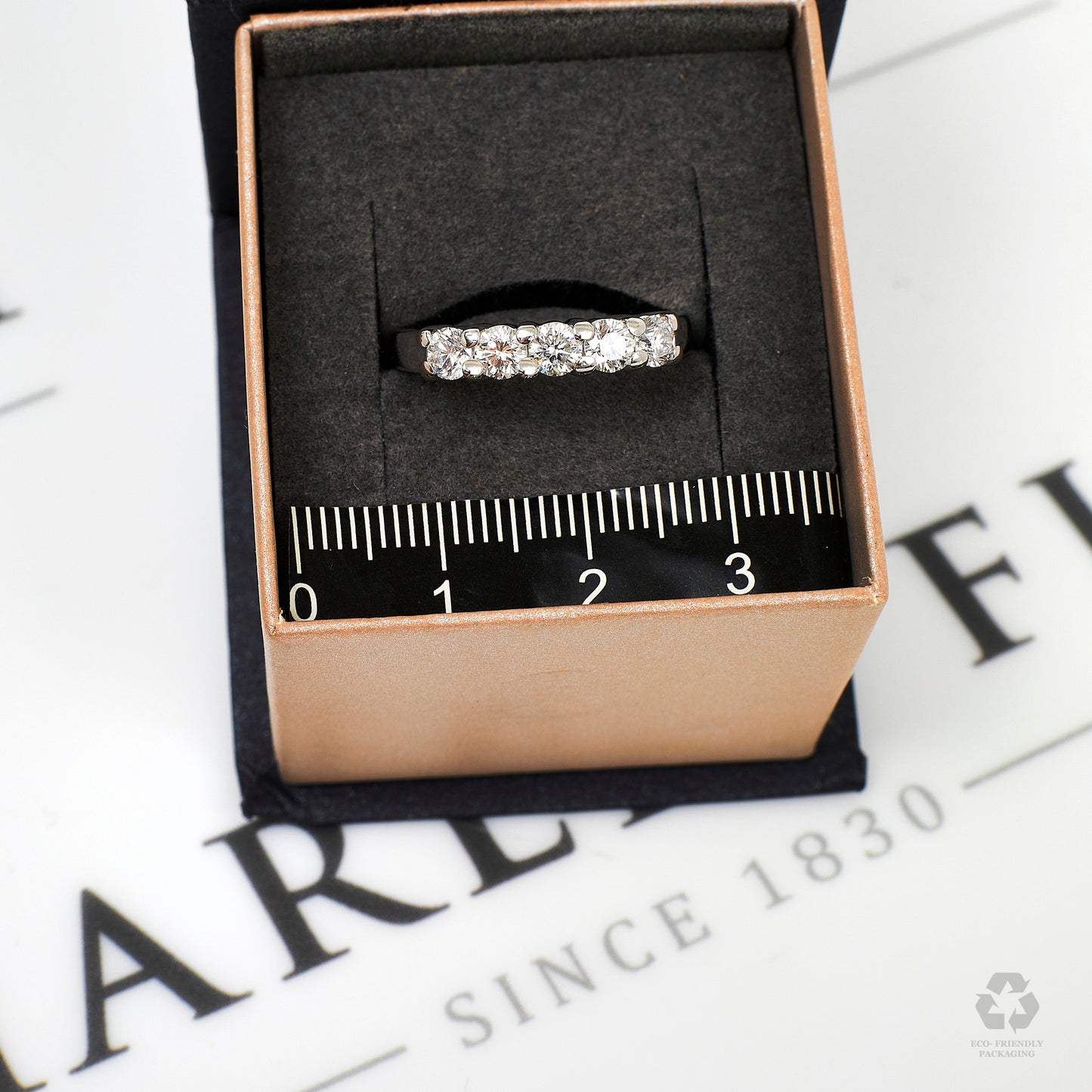 Pre-Owned 14ct White Gold & 5 Diamond Dress Ring Size N