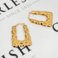 Pre-Owned 9ct Gold Rectangular Creole Earrings