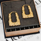 Pre-Owned 9ct Gold Rectangular Creole Earrings