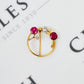 Pre-Owned 9ct Gold Ruby & Diamond Openwork Circle Brooch