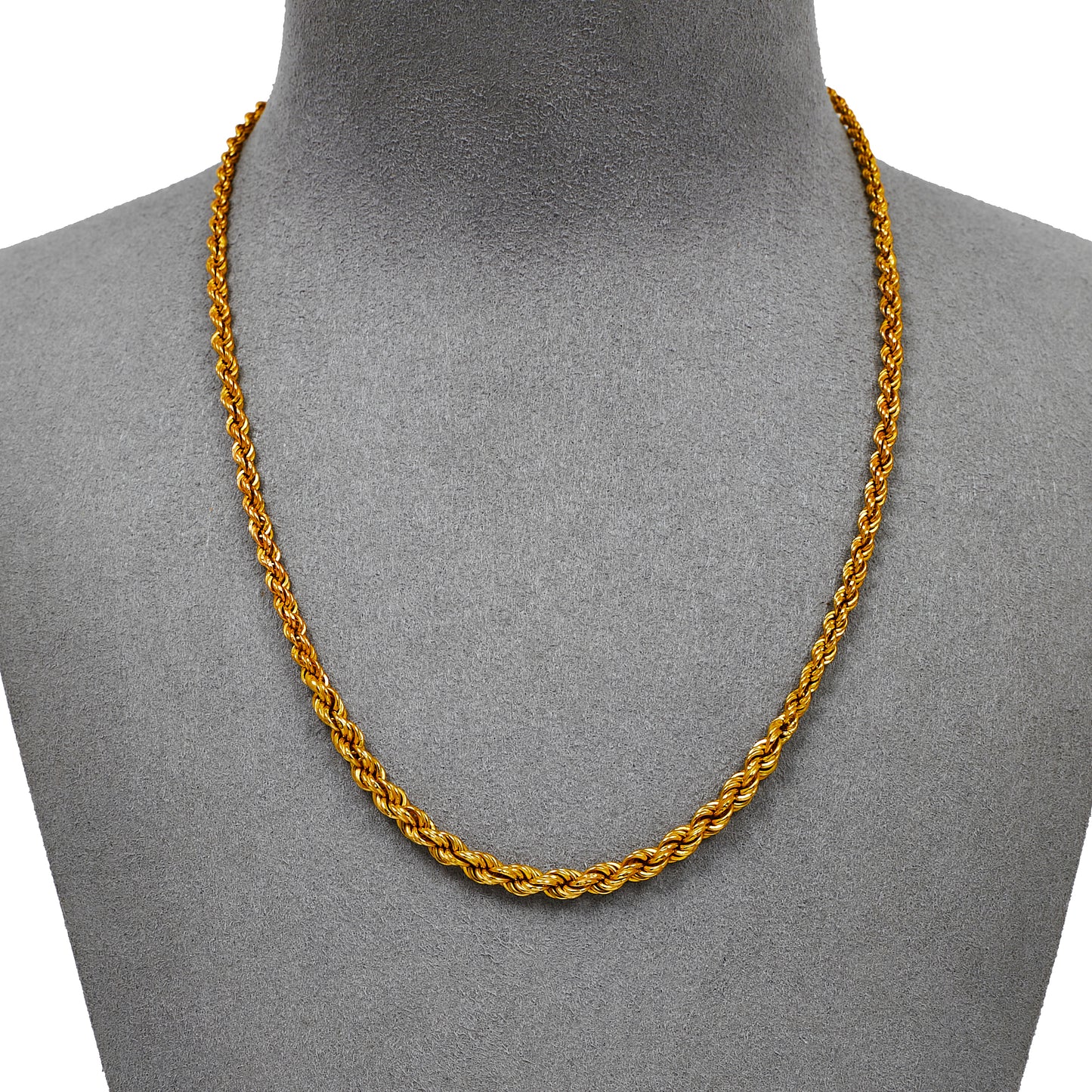 Pre-Owned 9ct Gold Rope Chain Necklace 16 inches