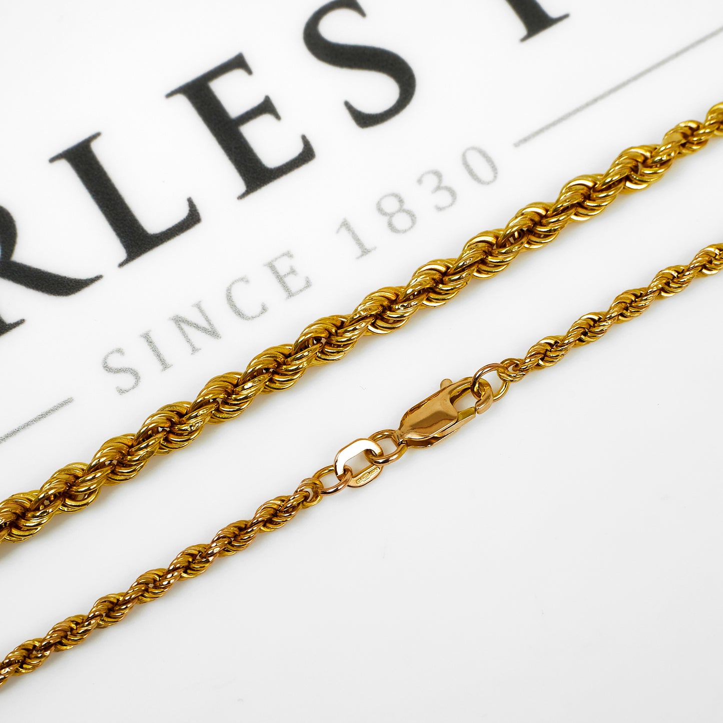 Pre-Owned 9ct Gold Rope Chain Necklace 16 inches