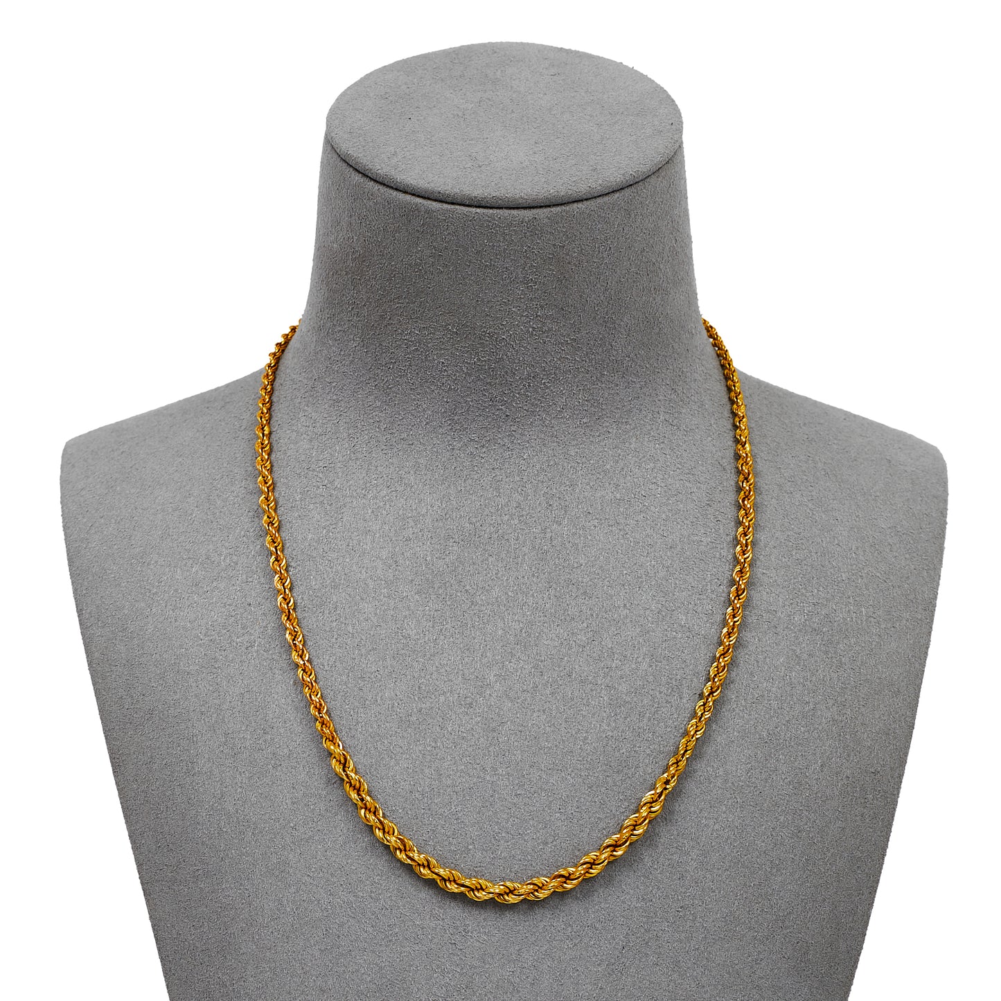 Pre-Owned 9ct Gold Rope Chain Necklace 16 inches