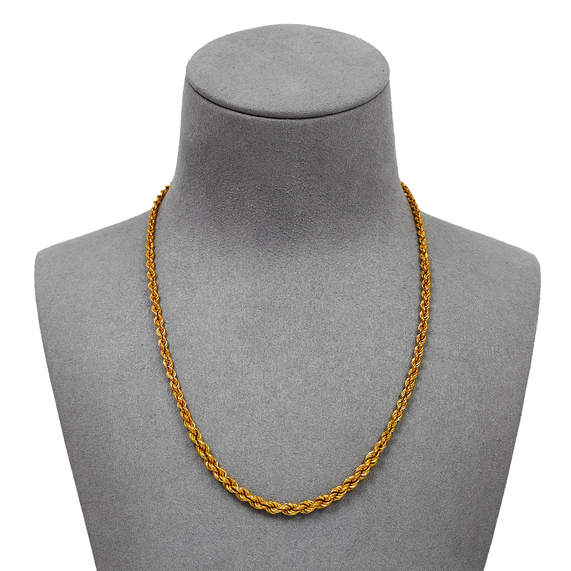 Pre-Owned 9ct Gold Rope Chain Necklace 16 inches