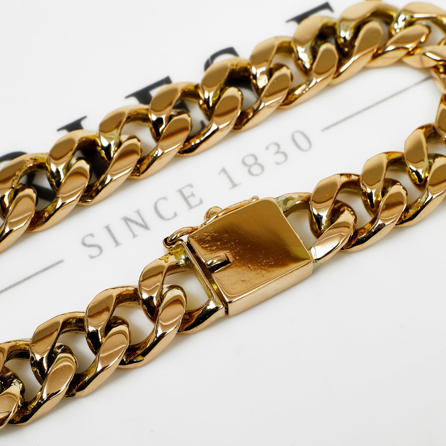 Pre-Owned Gents 9ct Gold 12mm Curb Chain Bracelet 10 inches