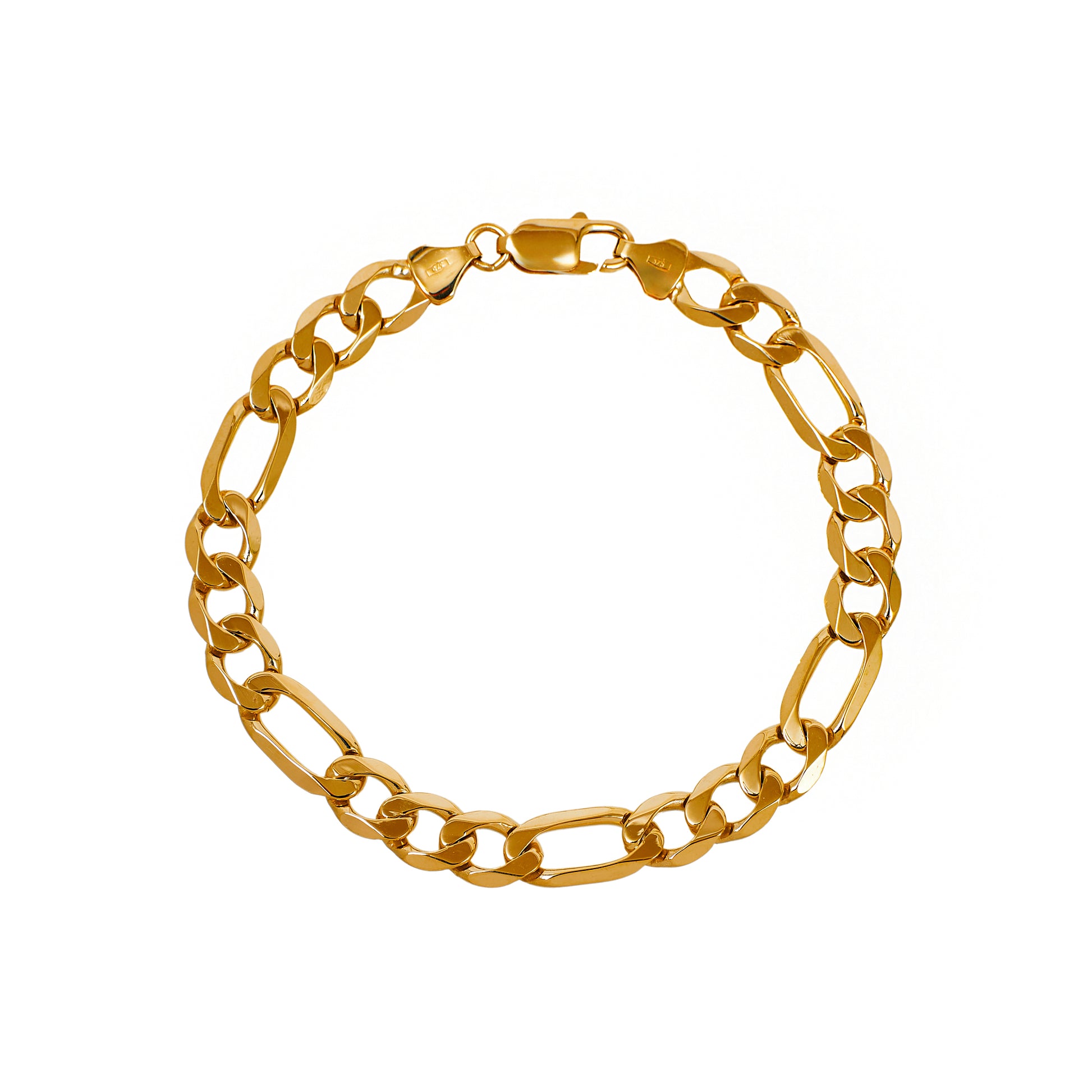 Pre-Owned 9ct Gold Figaro Chain Bracelet - 9 inches