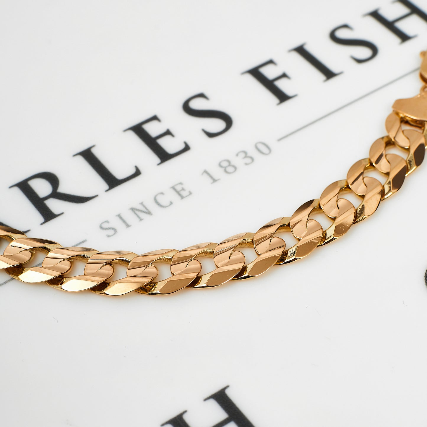 Pre-Owned 9ct Gold 11mm Curb Chain Bracelet 8.5 inches