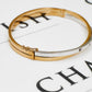 Pre-Owned 9ct Gold 2 Tone CZ Crossover Bangle