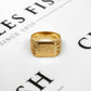 Pre-Owned 9ct Gold Bark Texture Signet Ring