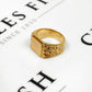 Pre-Owned 9ct Gold Bark Texture Signet Ring