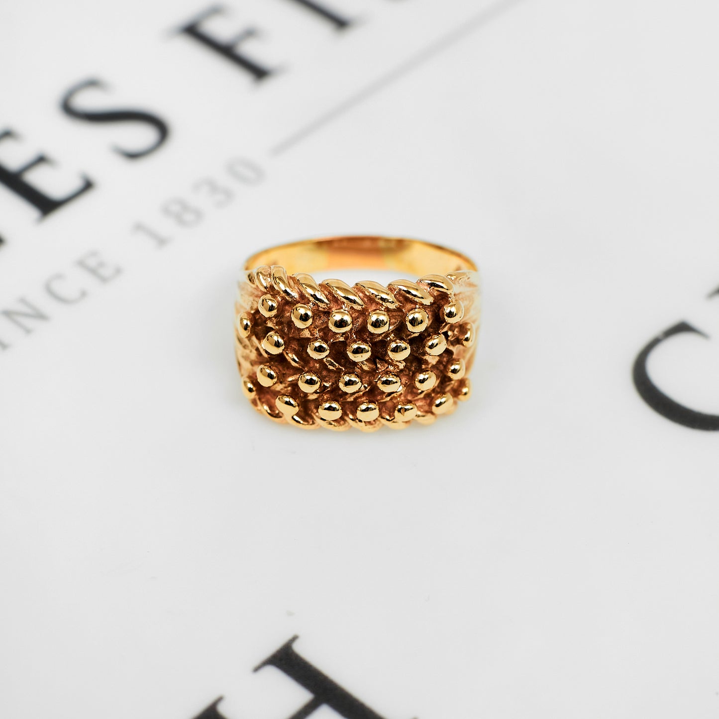 Pre-Owned 9ct Gold 4 Row Shot Ring - Size X