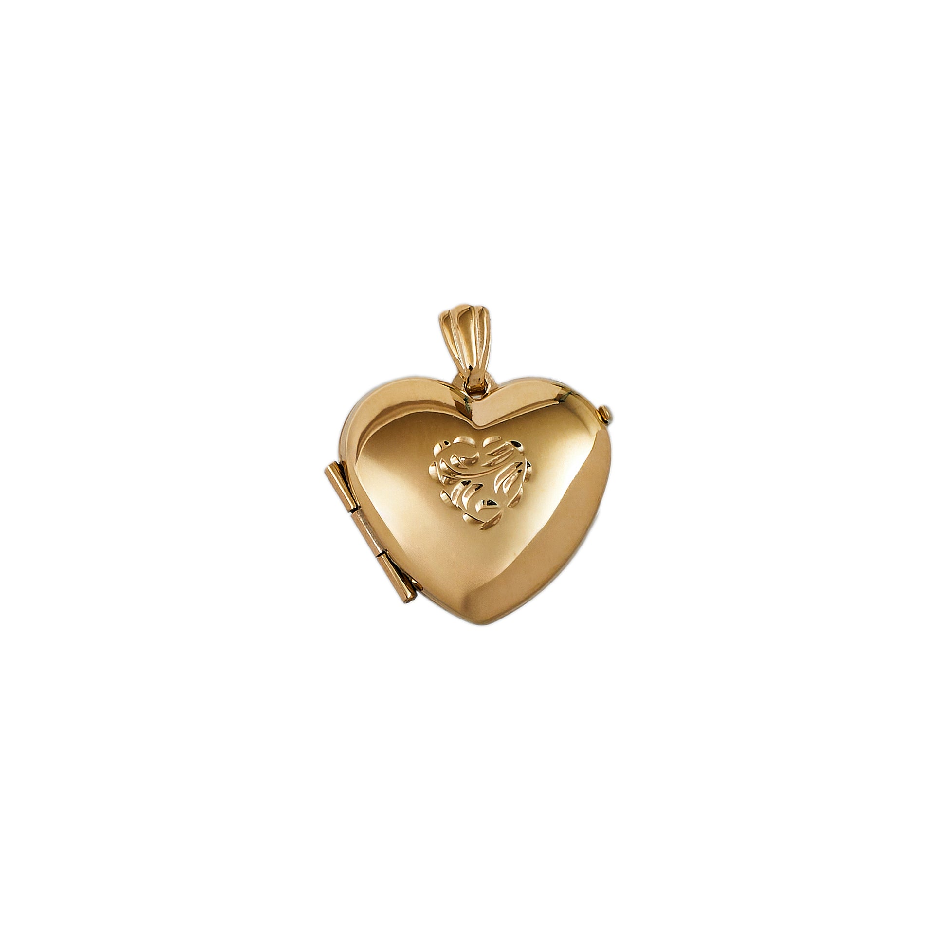 Pre-Owned 9ct Gold Small Patterned Heart Locket