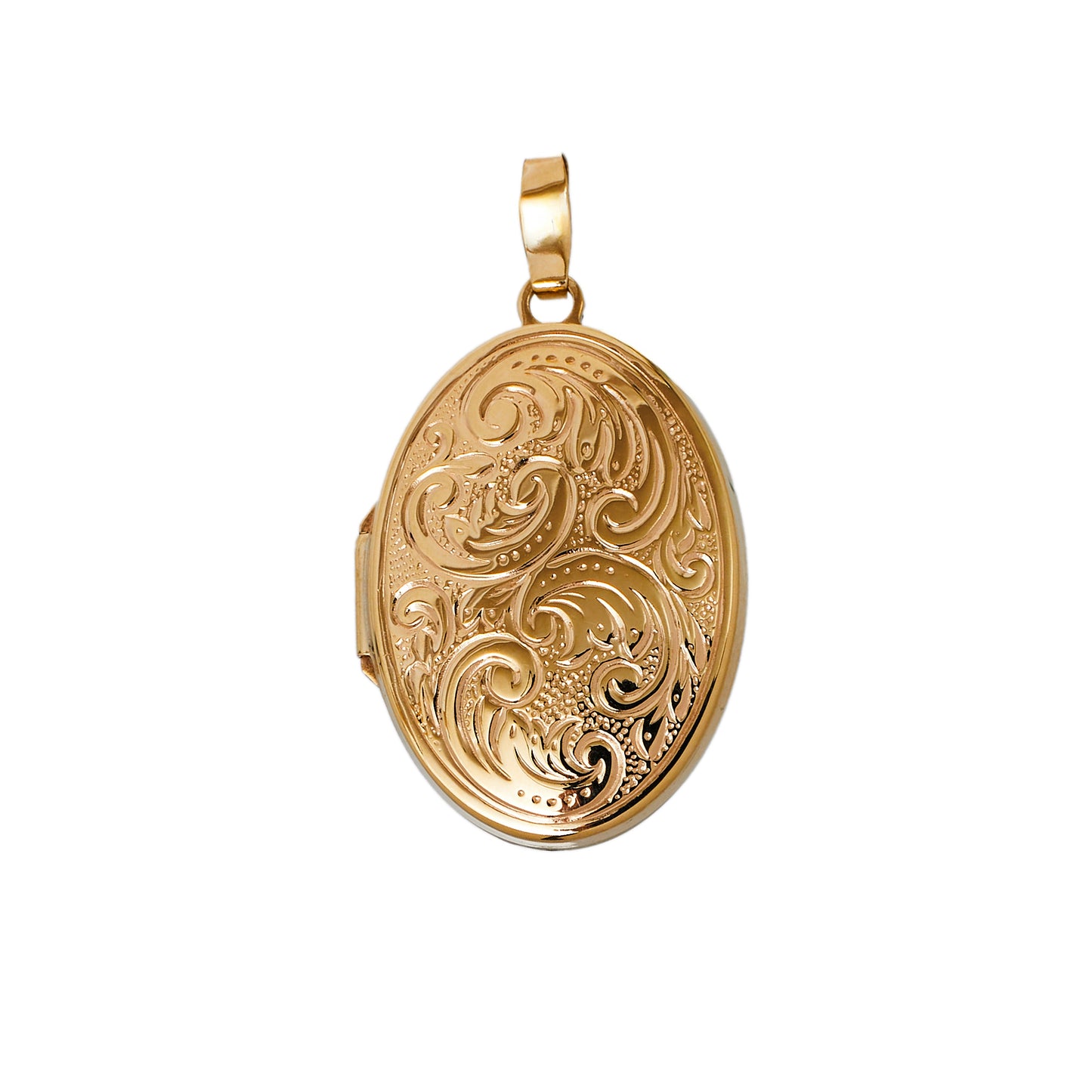 Pre-Owned 9ct Gold Swirl Pattern Locket Pendant