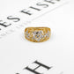 Pre-Owned 14ct Gold CZ Flower Bump Ring