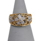 Pre-Owned 14ct Gold CZ Flower Bump Ring