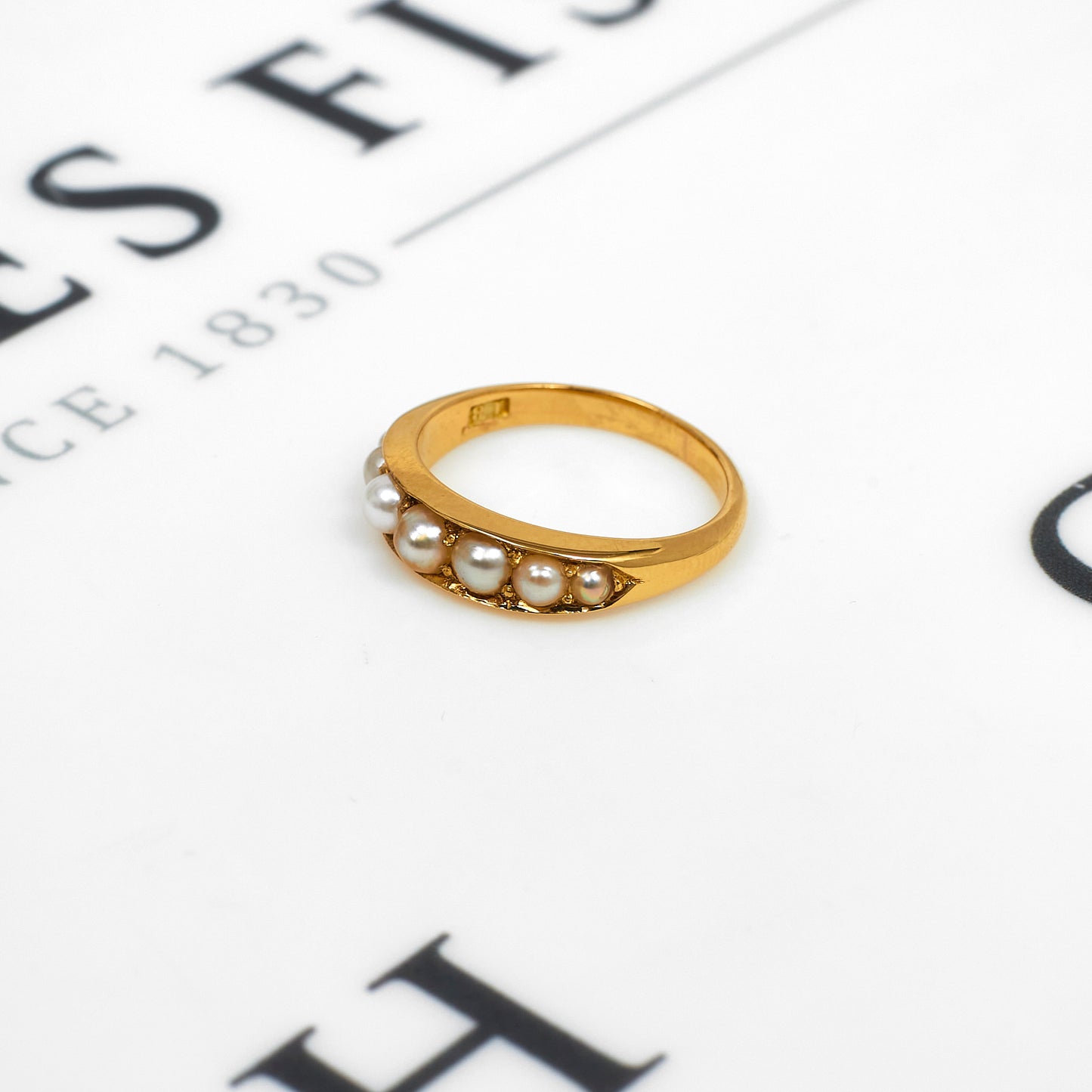 Pre-Owned 18ct Gold 7 Pearl Dress Ring