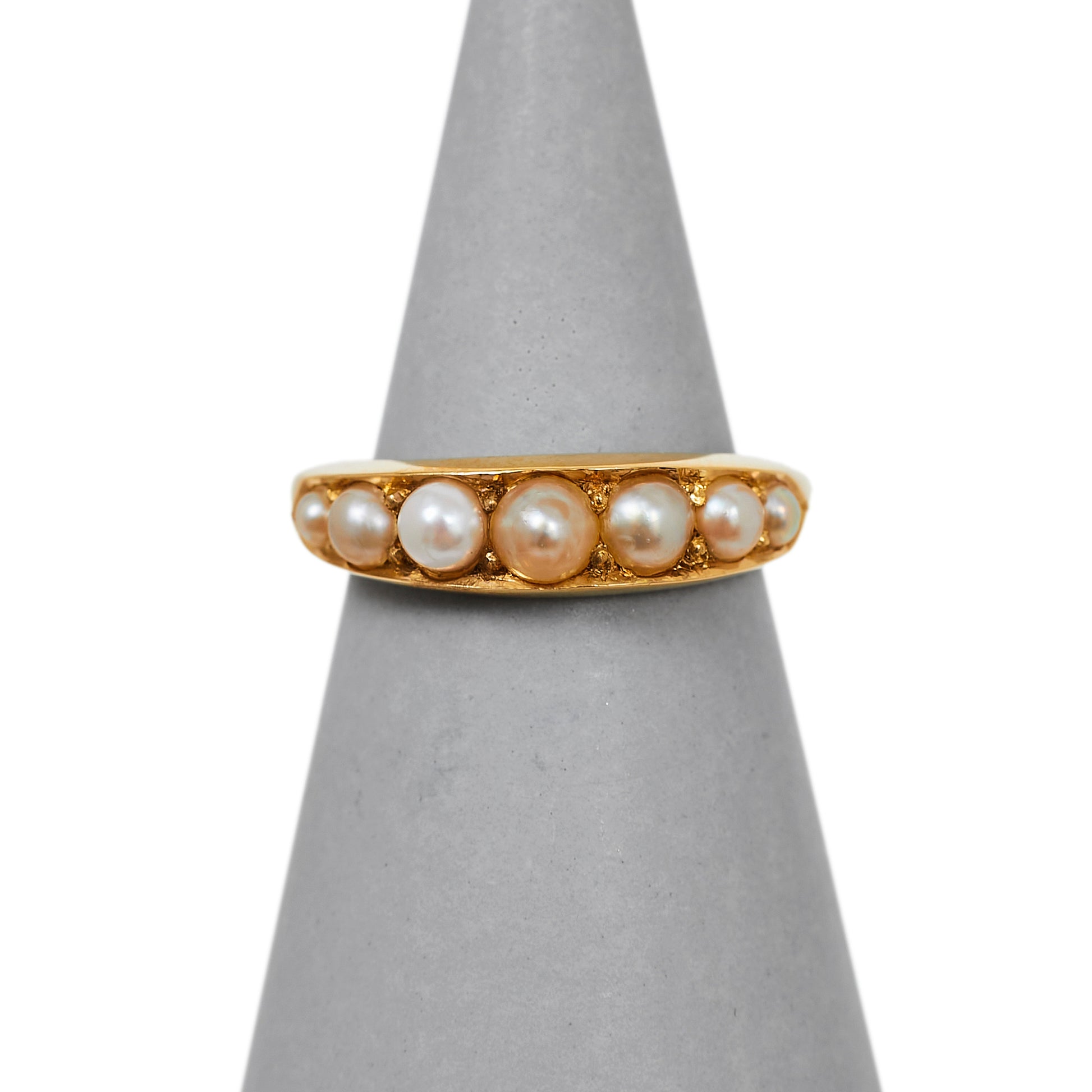 Pre-Owned 18ct Gold 7 Pearl Dress Ring