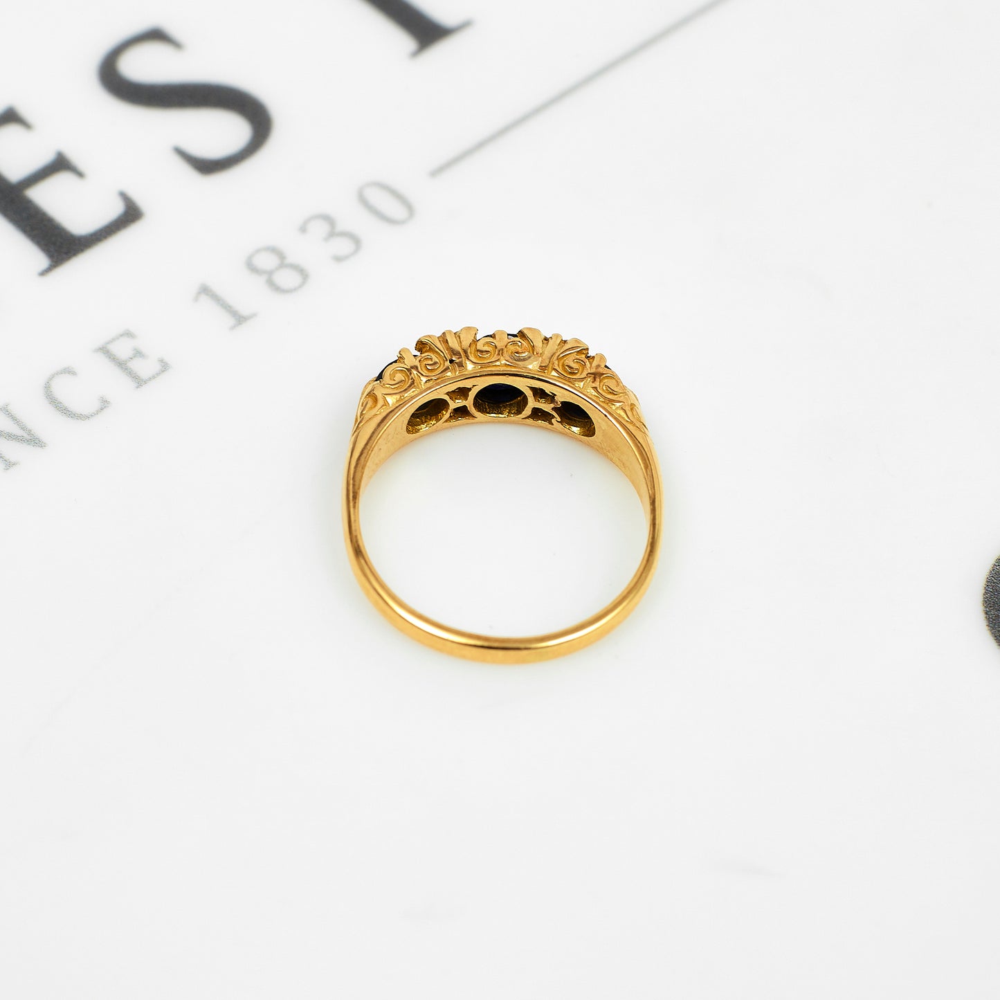 Pre-Owned 18ct Gold Sapphire & Diamond Ring - Size M