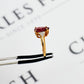 Pre-Owned 18ct Gold Pear Cut Rubellite & Diamond Ring Size L.5